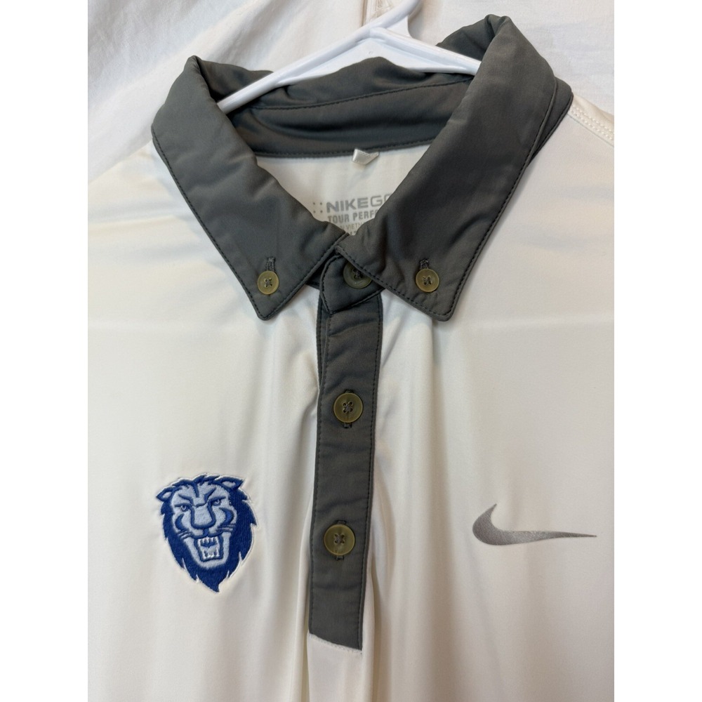 Nike Golf Tour Performance Dri-FIT Polo Shirt Mens Small White Columbia Lions - Picture 2 of 4
